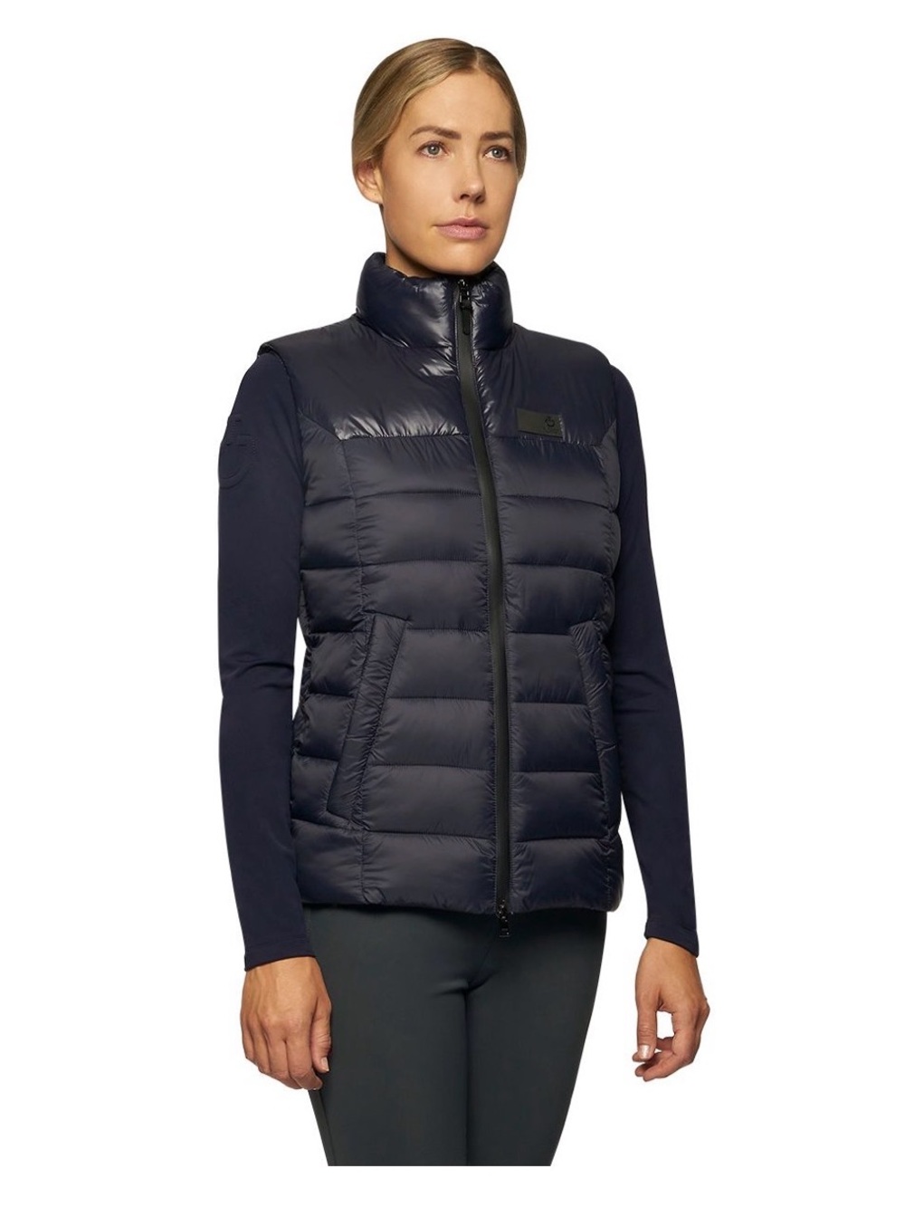 CAVALLERIA TOSCANA NAVY SHINY MATTE NYLON PUFFER VEST LADIES